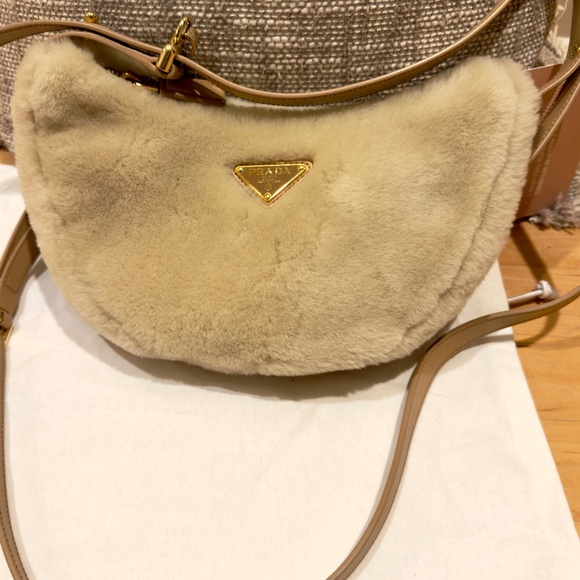Prada Arque Shearling Shoulder Bag - Picture 6 of 8
